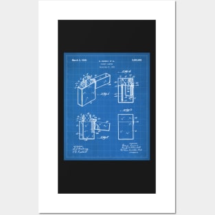 Zippo Lighter Patent - Smoking Smoker Smoke Vape Shop Art - Blueprint Posters and Art